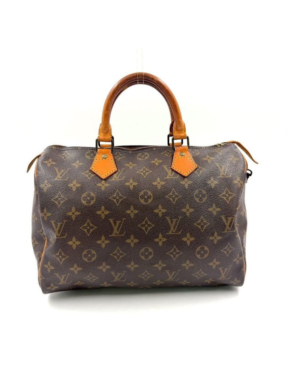 Louis Vuitton Speedy 30 Monogram Leather Brown Light Handbag Gold